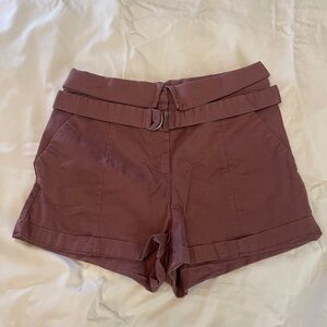 Brown Belted high waisted Shorts, M